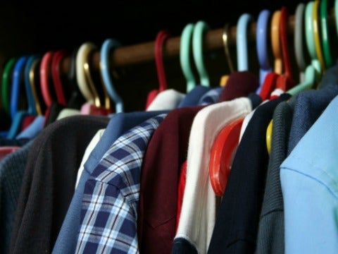 clothes in closet