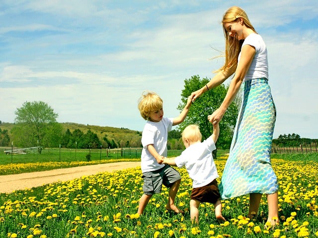 mother playing with her kids. mother playing with her kids.