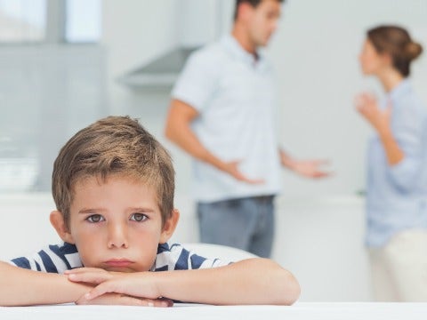 kid listening to parents fighting