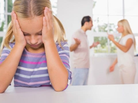 kid listening to parents fighting