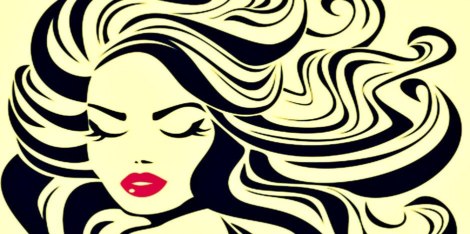 drawing of woman with long hair drawing of woman with long hair