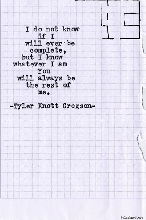 Tyler Knott Gregson Instagram Love Poems Quotes