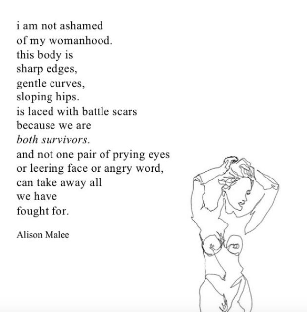 Inspirational Strong Woman Instagram Quotes by poet Alison Malee 