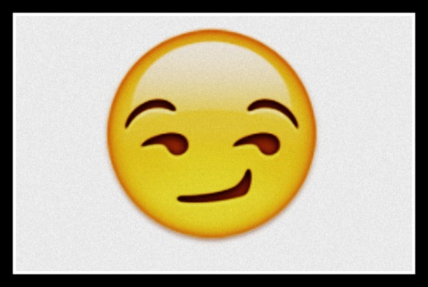 flirty emoji smirking whimsical face