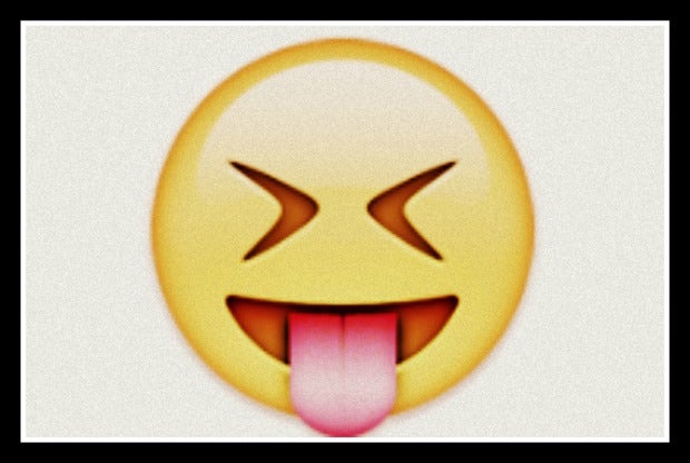 flirty emoji face with stuck-out tongue and tightly closed eyes