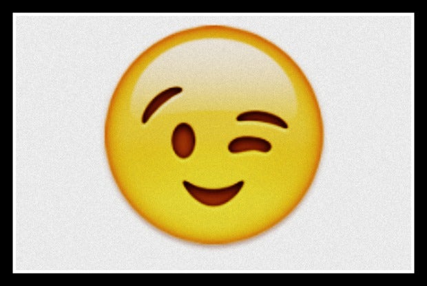 flirty emoji winking face
