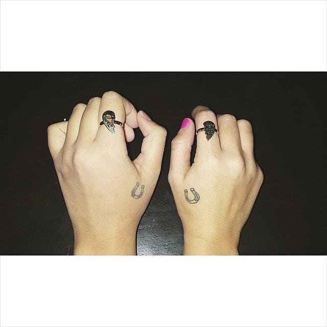 Horseshoe matching best friends tattoo 