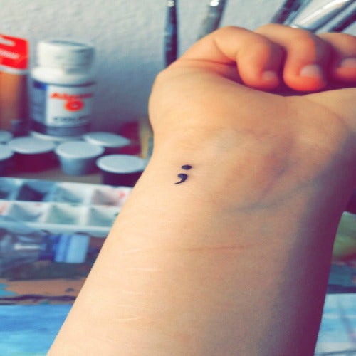 depression semicolon tattoo