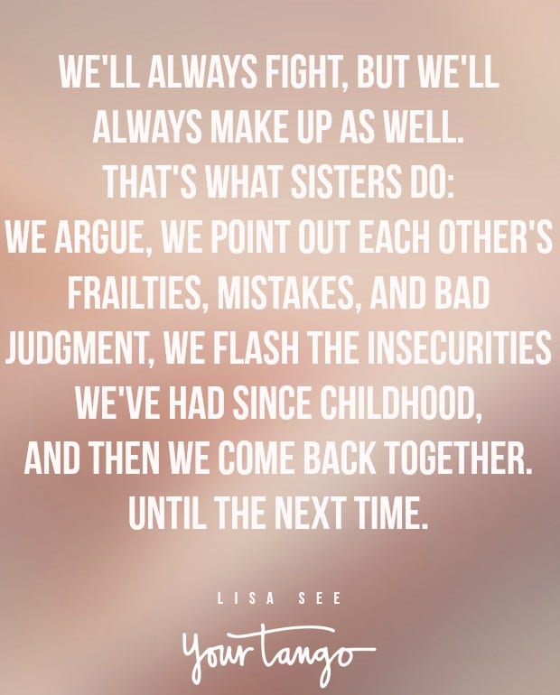lisa see sister fight quote