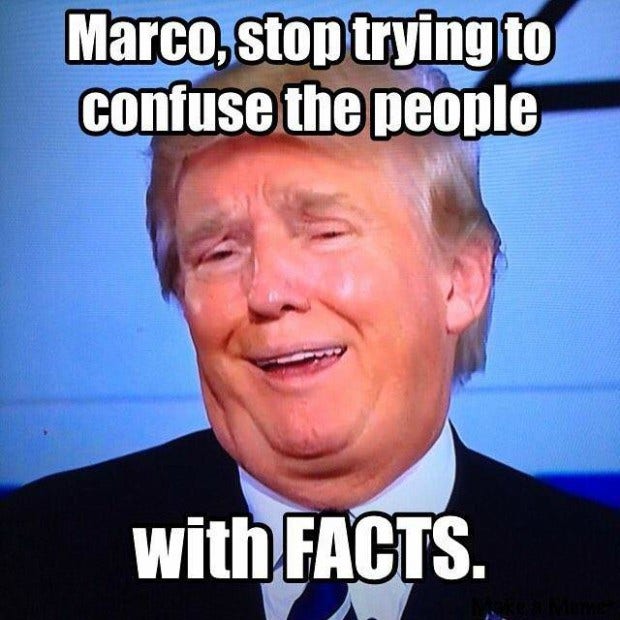 Funny Donald Trump meme on facts