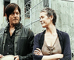 Norman Reedus as Daryl Dixon and Melissa McBride as Carol Pelletier in 'The Walking Dead' - Giphy