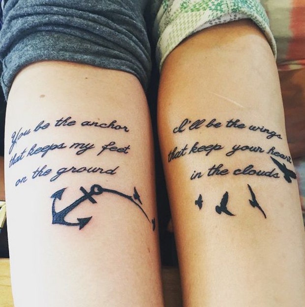 matching tattoo quotes sister quotes