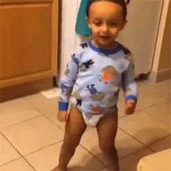 boy dancing in diaper