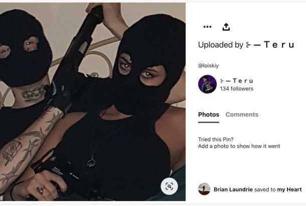 Brian Laundrie Pinterest - masked couple with guns