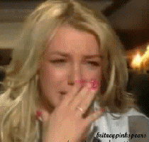 Britney Spears crying during an interview