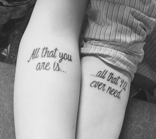 couples quote tattoos