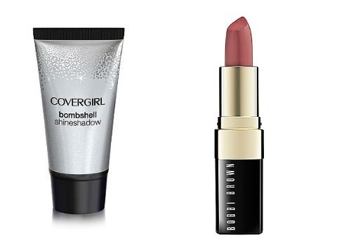  CoverGirl Bombshell ShineShadow in Plat Club and Bobbi Brown Lip Color in Pink Mauve