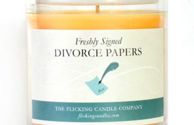 Best Divorce Gifts For Women: Scent of freshly signed divorce papers candle