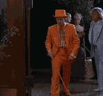 dumb and dumber jeff daniels blue suit jim carrey orange suit canes tripping