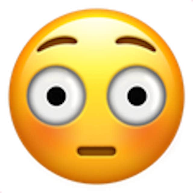 The emarrassed face emoji — for when things get a little rated R