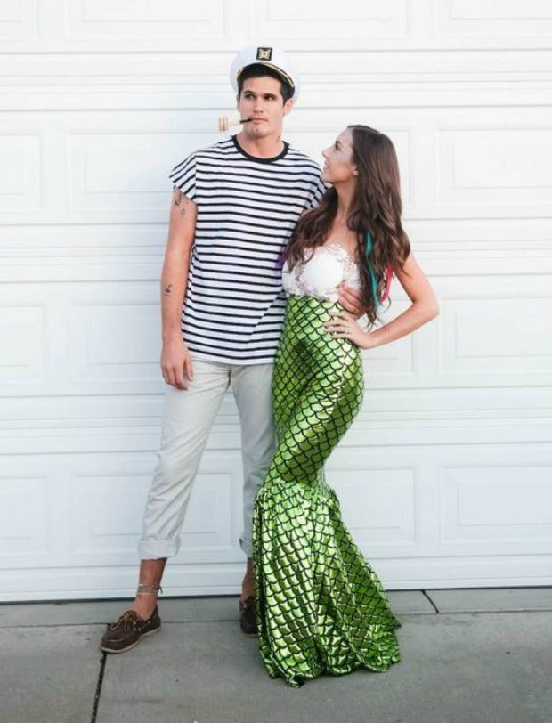 Fisherman and Mermaid couples costume for water signs