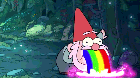 gnome vomiting gay rainbow flag