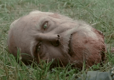 Hershel Greene's severed head from 'The Walking Dead' - Giphy