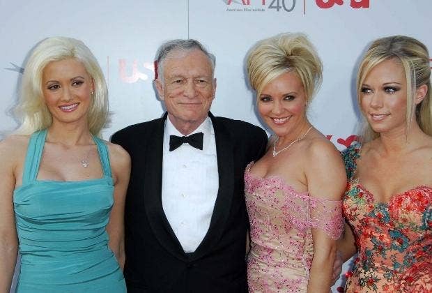 Hefner and playmates on red carpet