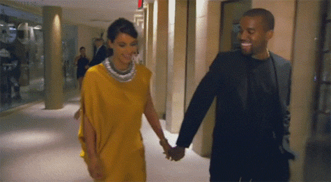 They look so happy together! It's been an easy days of marriage. Kim Kardashian and Kanye West - Giphy