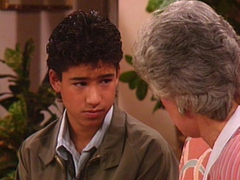 Mario Lopez and Bea Arthur on "The Golden Girls"