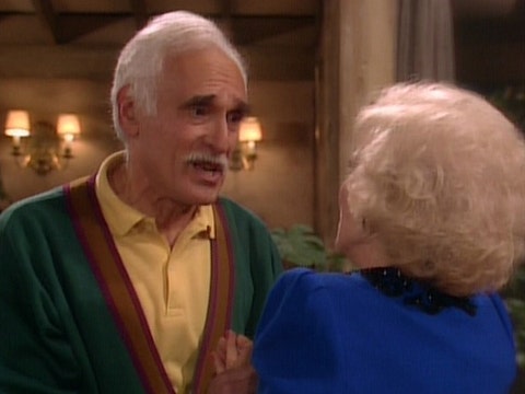 Harold Gould as Miles Webber, with Betty White as Rose Nylund, on "The Golden Girls