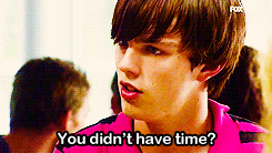 They previously split because their long distance relationship produced a lot of scheduling conflicts Nicholas Hoult in 'Skins' - Giphy
