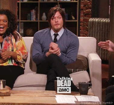 Norman Reedus on AMC's 'Talking Dead' - Giphy