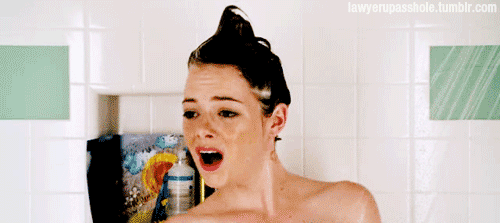 <b>6. When you cover them up, their stock skyrockets.</b>
Big boobs are a freakin' wonderland, and nothing arouses interest like a little mystery. singing in the shower