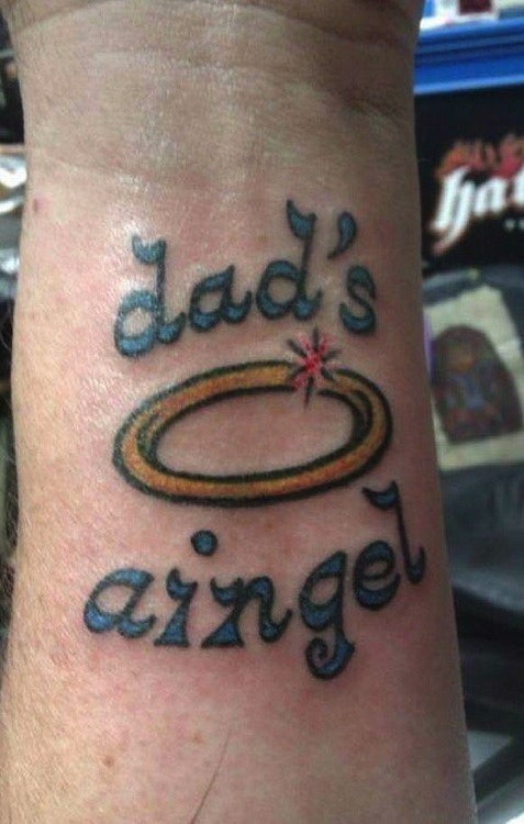 Daddy's Angel Tattoo Fail 
