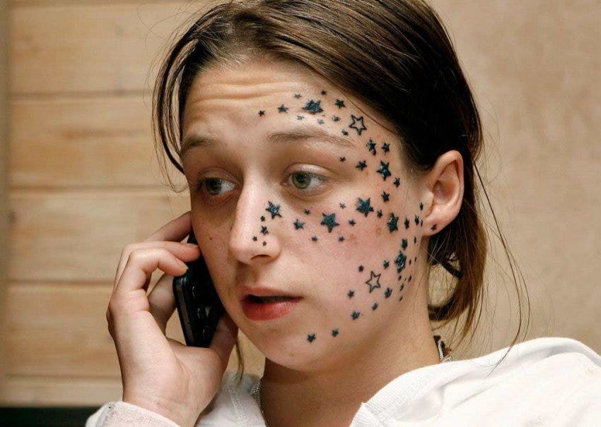 Face tattoo fail 