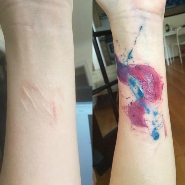 self harm cutting depression tattoo