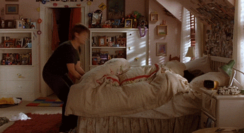 <b> I got up a half hour before the kids so I could shower and dress before they woke up. But I hit the snooze and now we're racing.</b>
<b>2. The kids won't get out of bed.</b> <a href="http://media.tumblr.com/528eeb371e8d2a5380d00859990e70ec/tumblr_inline_n72vopVTgV1rw592e.gif">Tumblr</a>