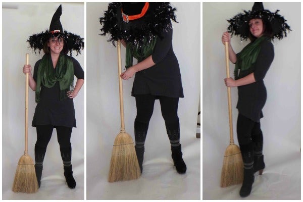 Accessories: Witch Hat, Broom, Green Scarf, Boots