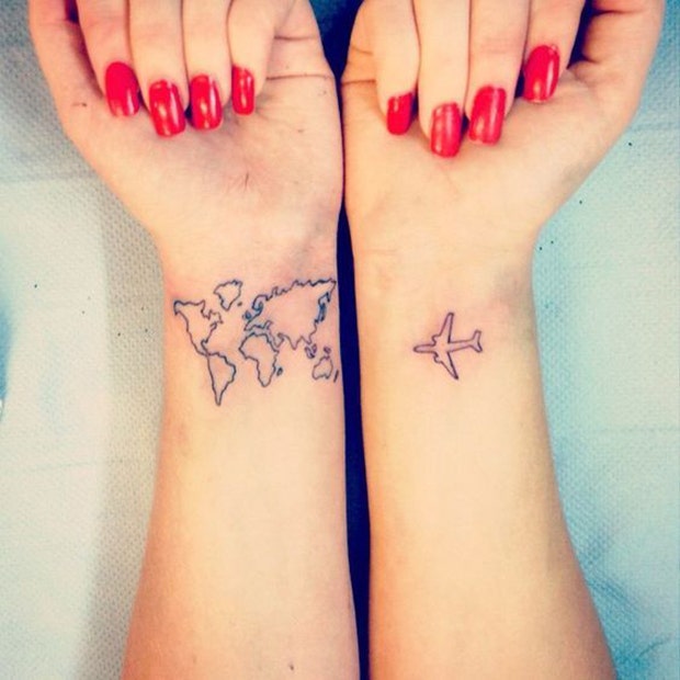 Tattoo uploaded by Trina • #travel #plane #location #nature #sky#horizon  #ankle #foot #leg • Tattoodo