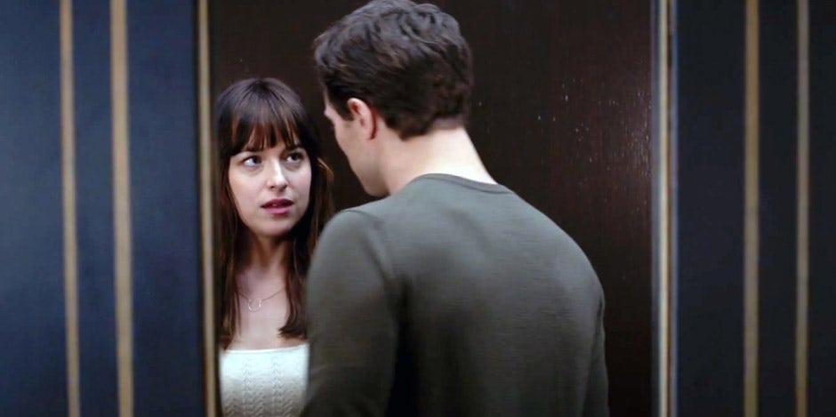 Dakota Johnson and Jamie Dornan as Ana Steele and Christian Grey in the '50 Shades Of Grey' movie