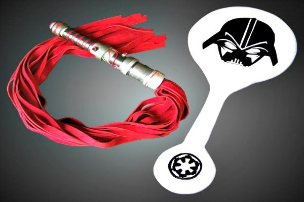 Flogger and paddle. Flogger and paddle.