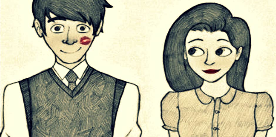 girl kissed guy on cheek girl kissed guy on cheek