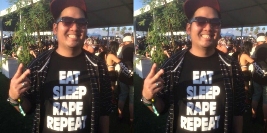 Guy wearing controversial shirt Guy wearing controversial shirt