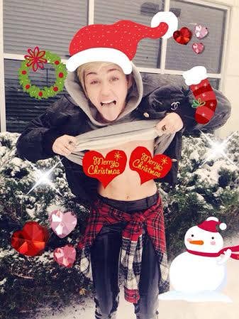 Miley Cyrus Christmas card