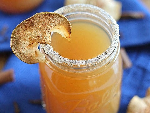 Simply Spiked Cider with Oven Baked Apple Crisps