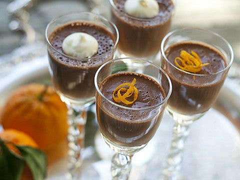 Valentine&#039;s Day desserts chocolate orange pots de creme