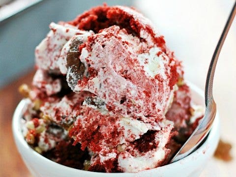 Valentine&#039;s Day desserts red velvet cheesecake ice cream