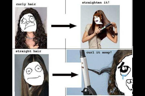 16. Straight hair vs. curly hair
