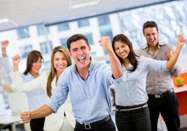 Enthusiastic co workers